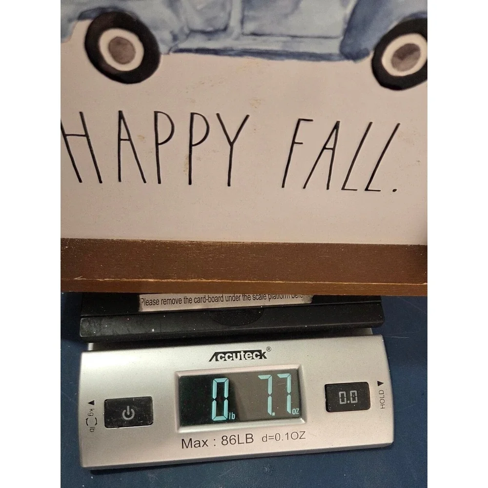 Rae‎ Dunn Happy Fall Blue Truck Farmhouse Wall Decor Sunflowers